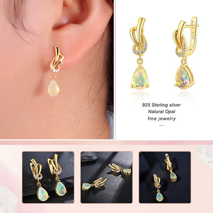 TBJ 100% Natural Ethiopia Opal earrings 925 sterling silver gemstones women fine jewelry for women wife birthday nice gift